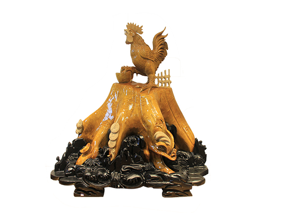 金絲楠木工藝品-恭喜（公雞）發(fā)財